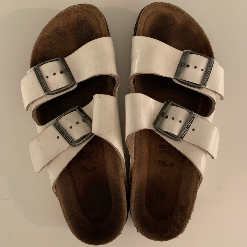 Classic white Birkenstock sandals two strap